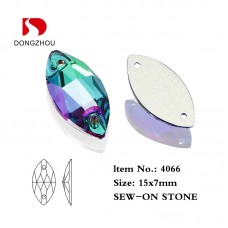 DZ 4066 15*7 MM Navette shape crystal sew on stone